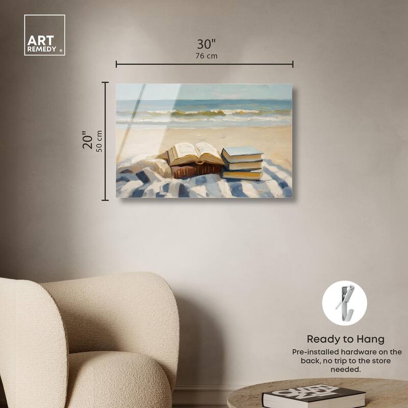 Beach Reading Acrylic by Art Remedy, Ready to Hang