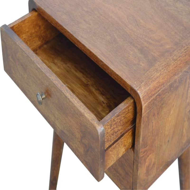 Artisan Furniture Solid Wood Curved Chestnut Nightstand