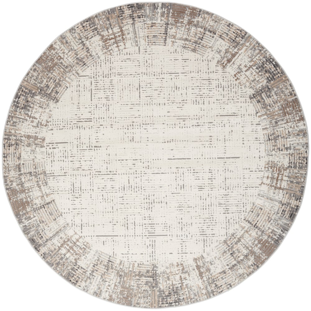 Nourison Emily Indoor only Ivory Grey Abstract Area Rug