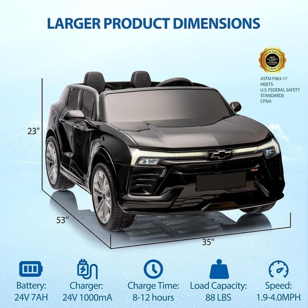 dimension image slide 1 of 4, 24V 2 Seater Kids Car with Remote Control, for Toddlers 3-8