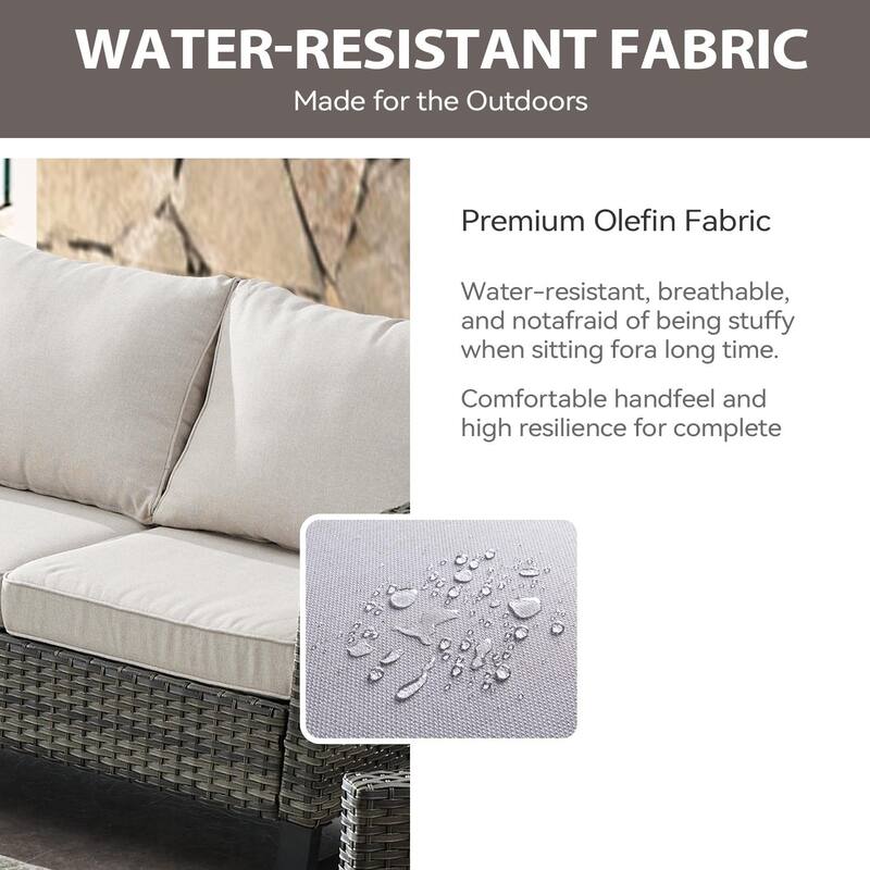 Gymojoy Outdoor Fire Pit Conversation Set, Patio Furniture with Cushions