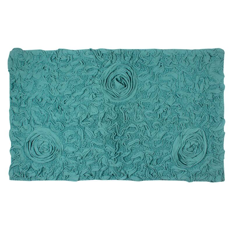Bell Flower Bathroom Rug, Cotton Soft, Water Absorbent Bath Rug, Non Slip Shower Rug Machine Washable 24"x40" Rectangle