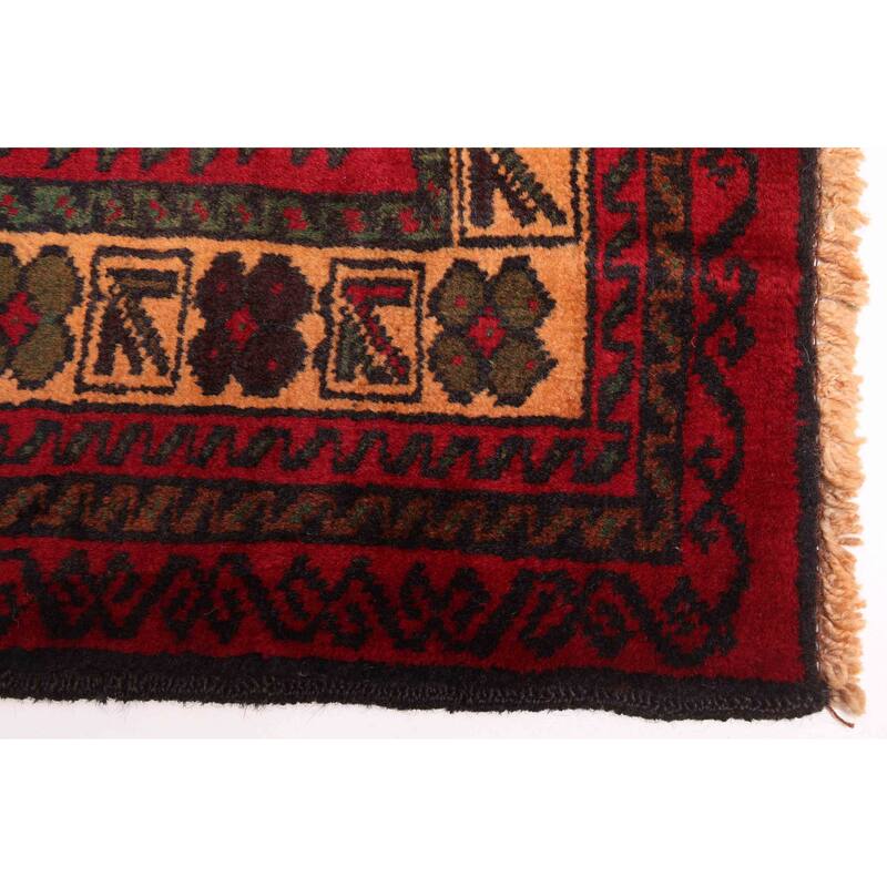 ECARPETGALLERY Hand-knotted Teimani Red Wool Rug - 3'7 x 6'7