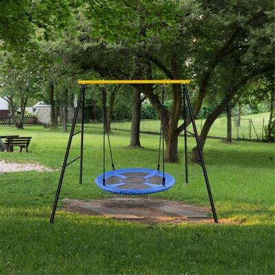 Metal Swing Frame Stand, Heavy-Duty Steel Hammock Chair Stand Swing A-Frame Stand Fits for Most Swings（Only Swing Frame）