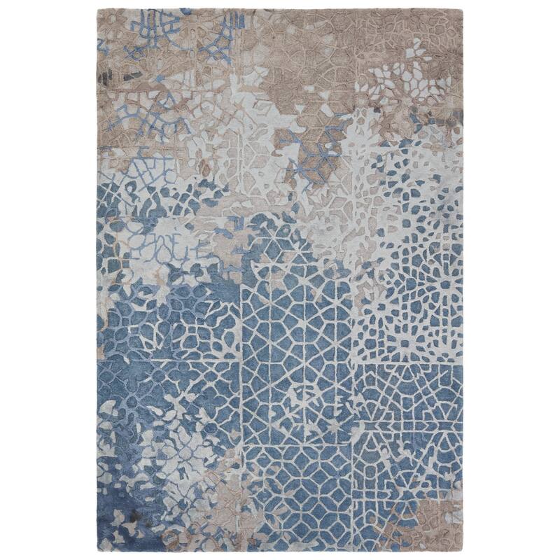 Sahaj Handmade Abstract Blue/Gray Area Rug