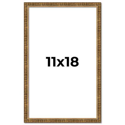 11x18 Frame Gold Solid Wood Picture Frame - Complete Modern Photo