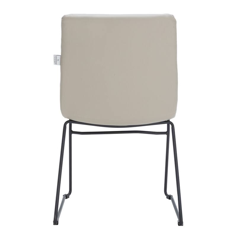 Zylar Modern Leather Guest Chair with Lumbar Support, Stainless Steel Base, High-Density Foam, Floor Protectors, 300 lb Capacity