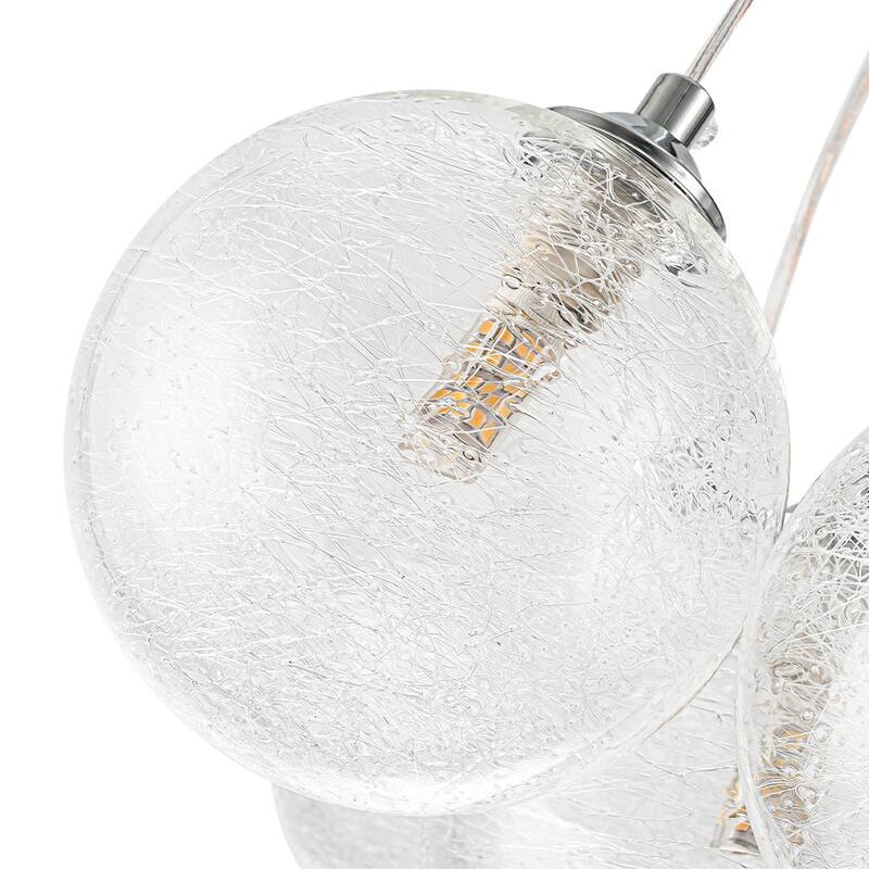 Chrome 13-Light Glass Globe Cluster Bubble Chandelier
