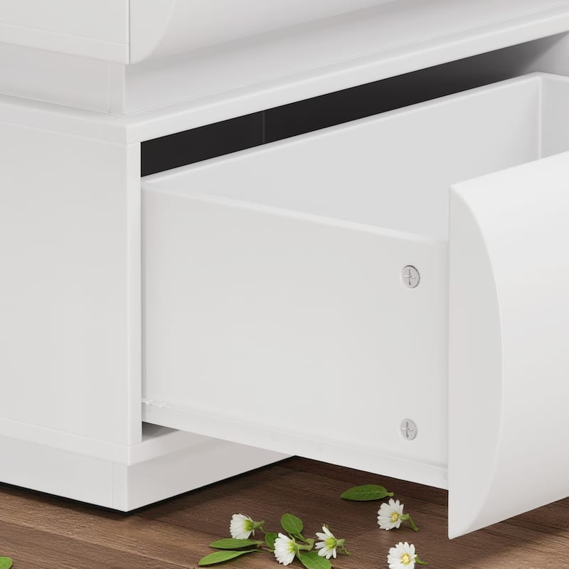 Modern 6-Drawer Dresser for Bedroom Handleless Chest Wide Storage Cabinet Minimalist MDF Drawer Organizer