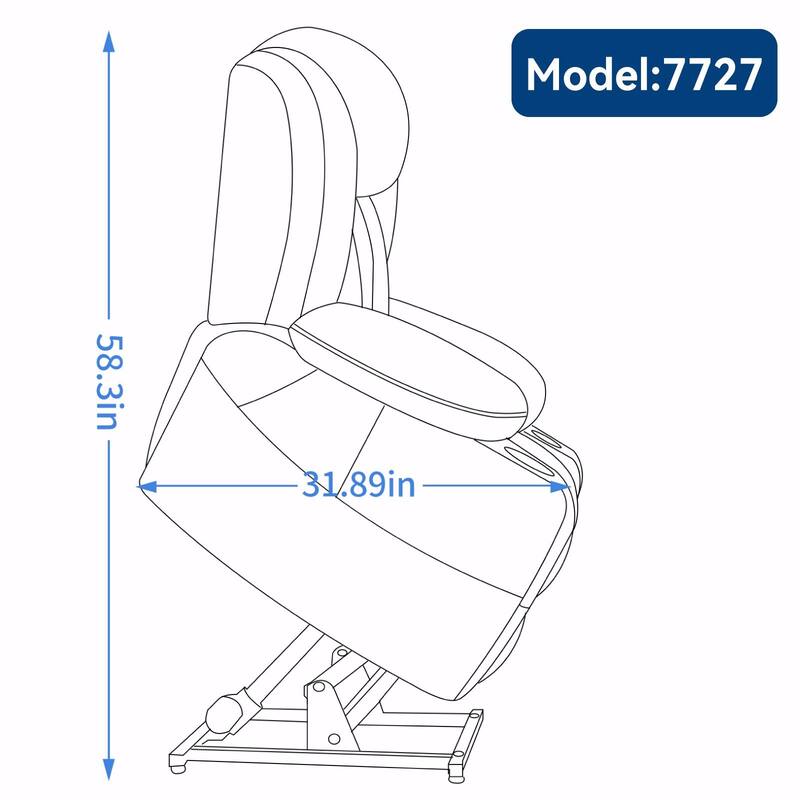 Dual Motor Infinite Position Up to 350 LBS Leatherair Power Lift Recliner Chair