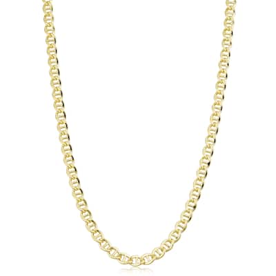 14k Yellow Gold Filled 5.1 mm Mariner Link Chain Necklace For Men and Women