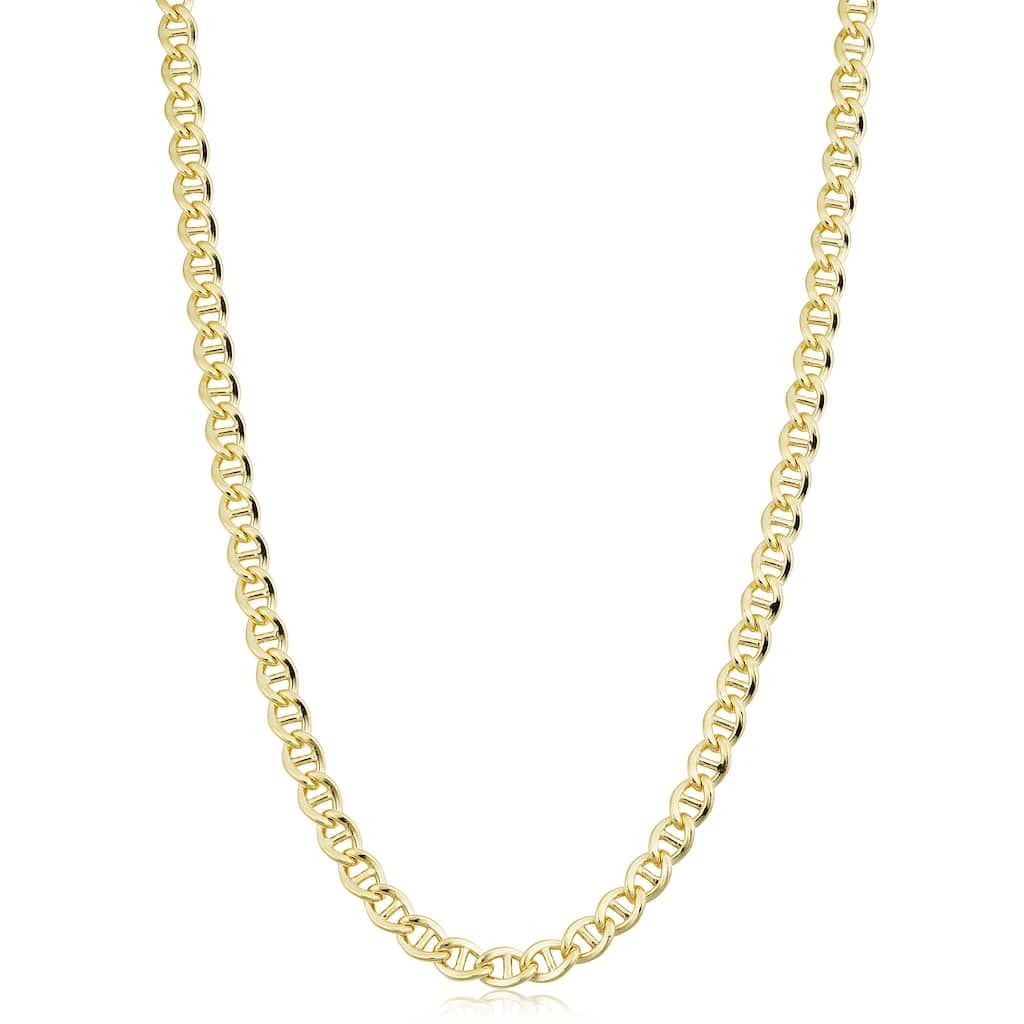 14k Yellow Gold Filled 5.1 mm Mariner Link Chain Necklace For Men and Women