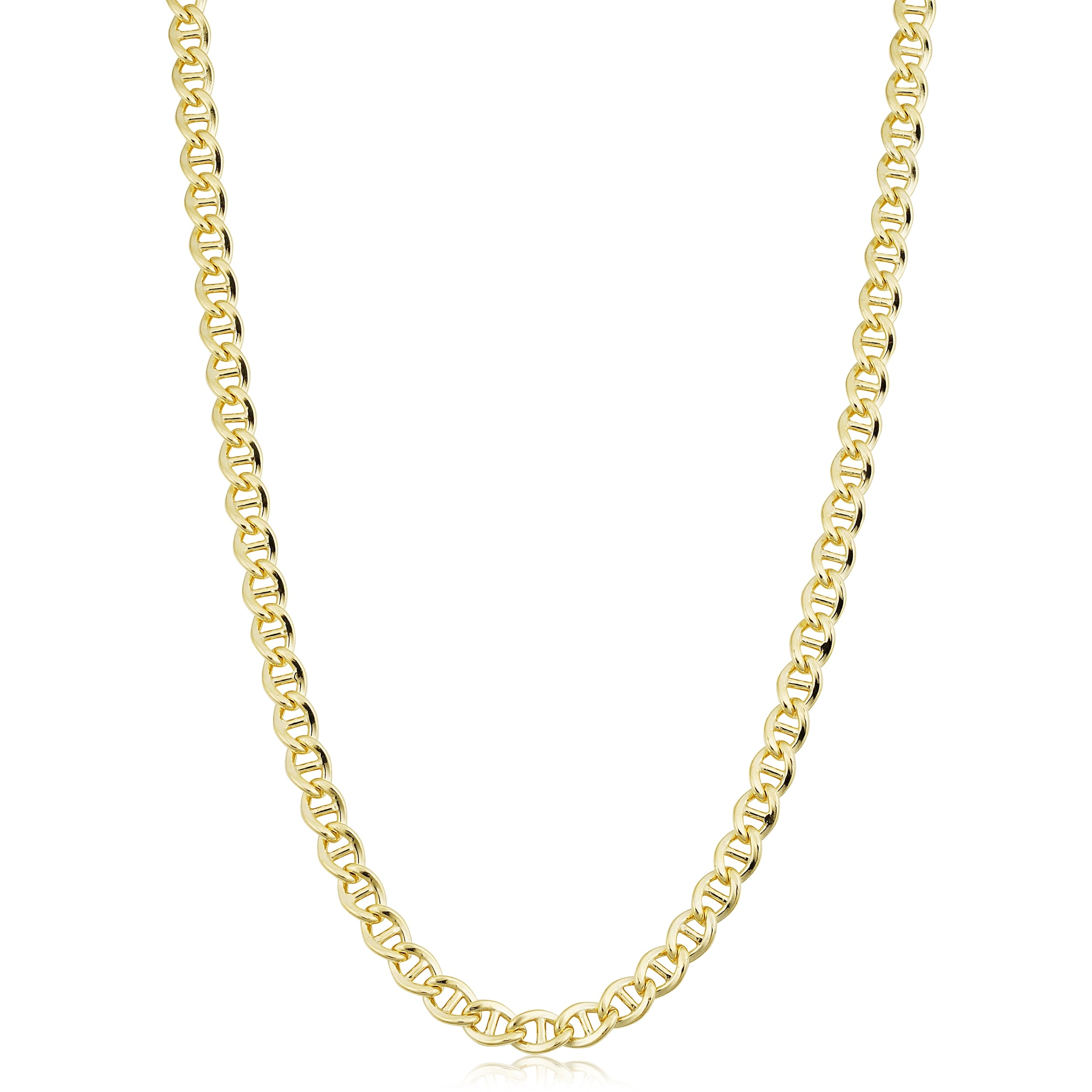 Au Naturale 14k Yellow Gold Filled 5.1 mm Mariner Link Chain Necklace For Men and Women