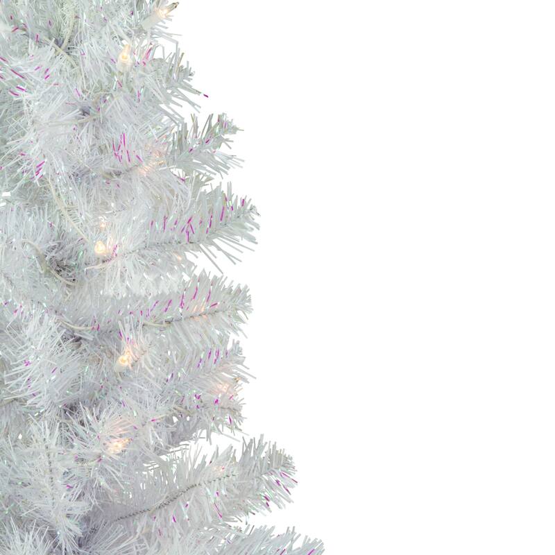 Pre-Lit Medium Rockport White Pine Artificial Christmas Tree - 3' - Clear Lights - 3 Foot