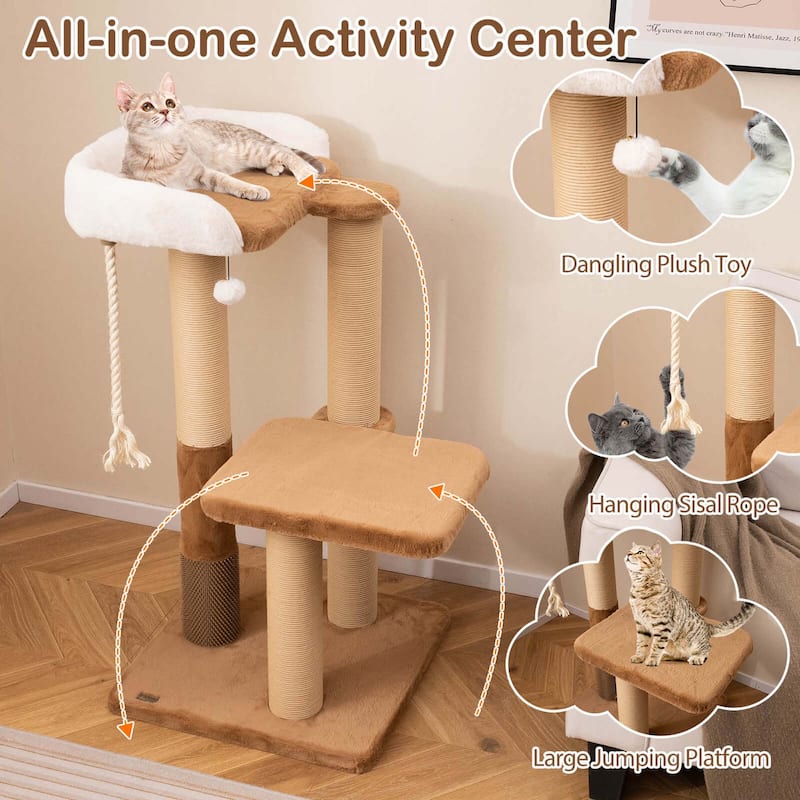 Costway 44" Cat Tree for Indoor with Plush Padded Perch Scratching - See Details
