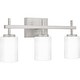 preview thumbnail 4 of 3, Wilburn 3-Light Integrated LED Brushed Nickel Vanity Light