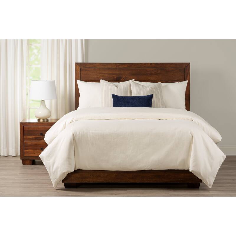 Overall White Cotton Duvet Cover & Insert Set - California King - 7 Piece