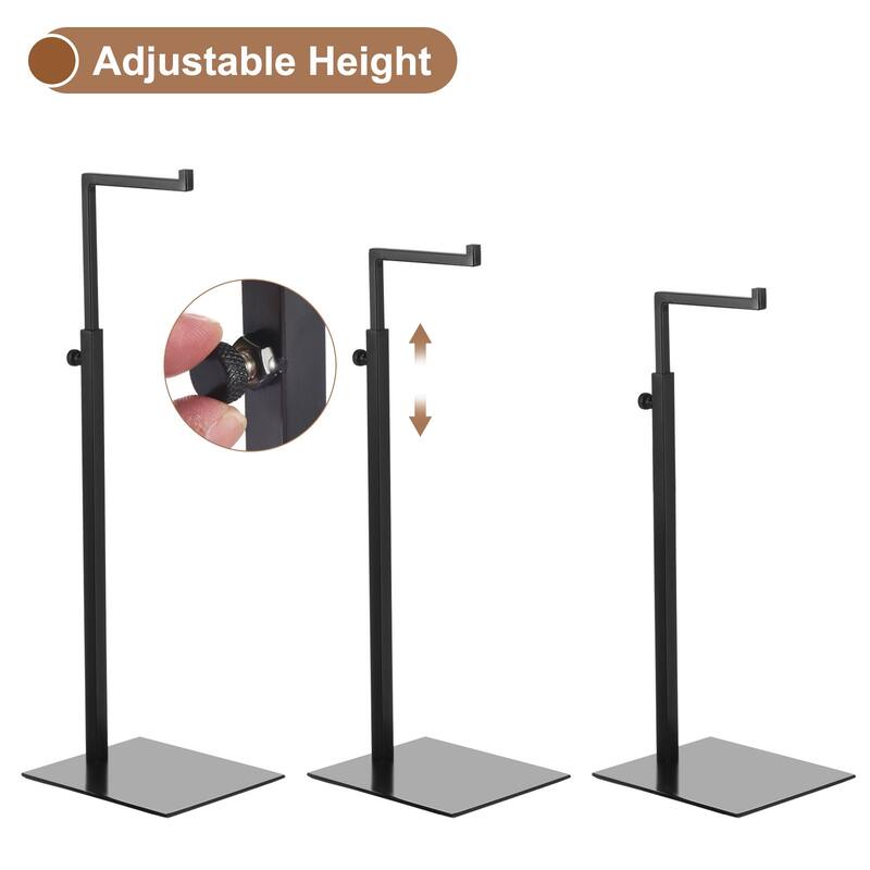 Purse Display Stand 2 Pack Adjustable Handbag Rack Tabletop Holder - Black