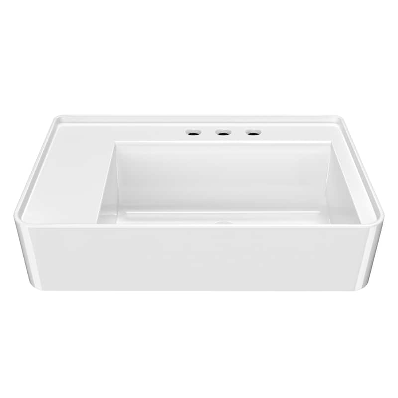 Whitehaus B-RA75-3H 29-1/2" Rectangular Vitreous China Wall Mounted