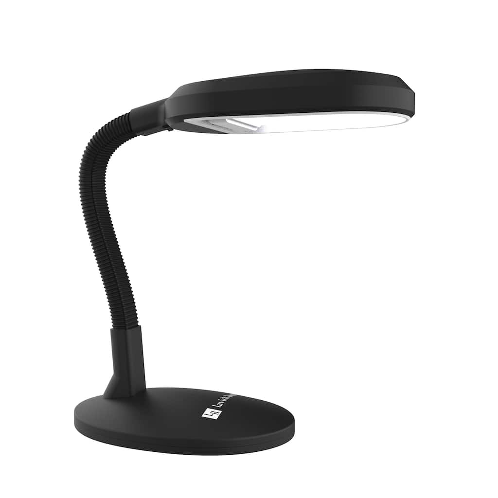 Lavish Home Gooseneck Natural Sunlight LED Desk Lamp, Black