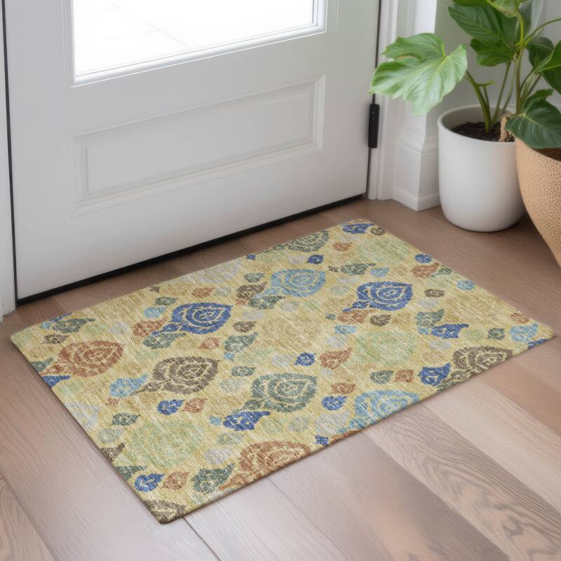 Machine Washable Indoor/ Outdoor Casual Zona Chantille Rug