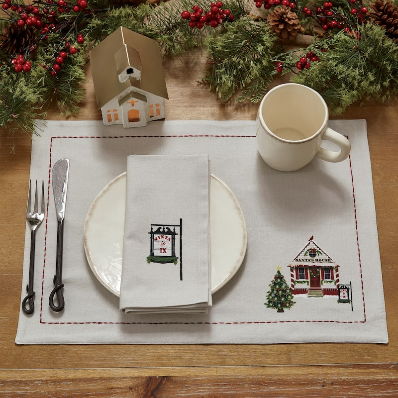 Park Designs Visit To Santa Napkin Set of 4 - 18" X 18"