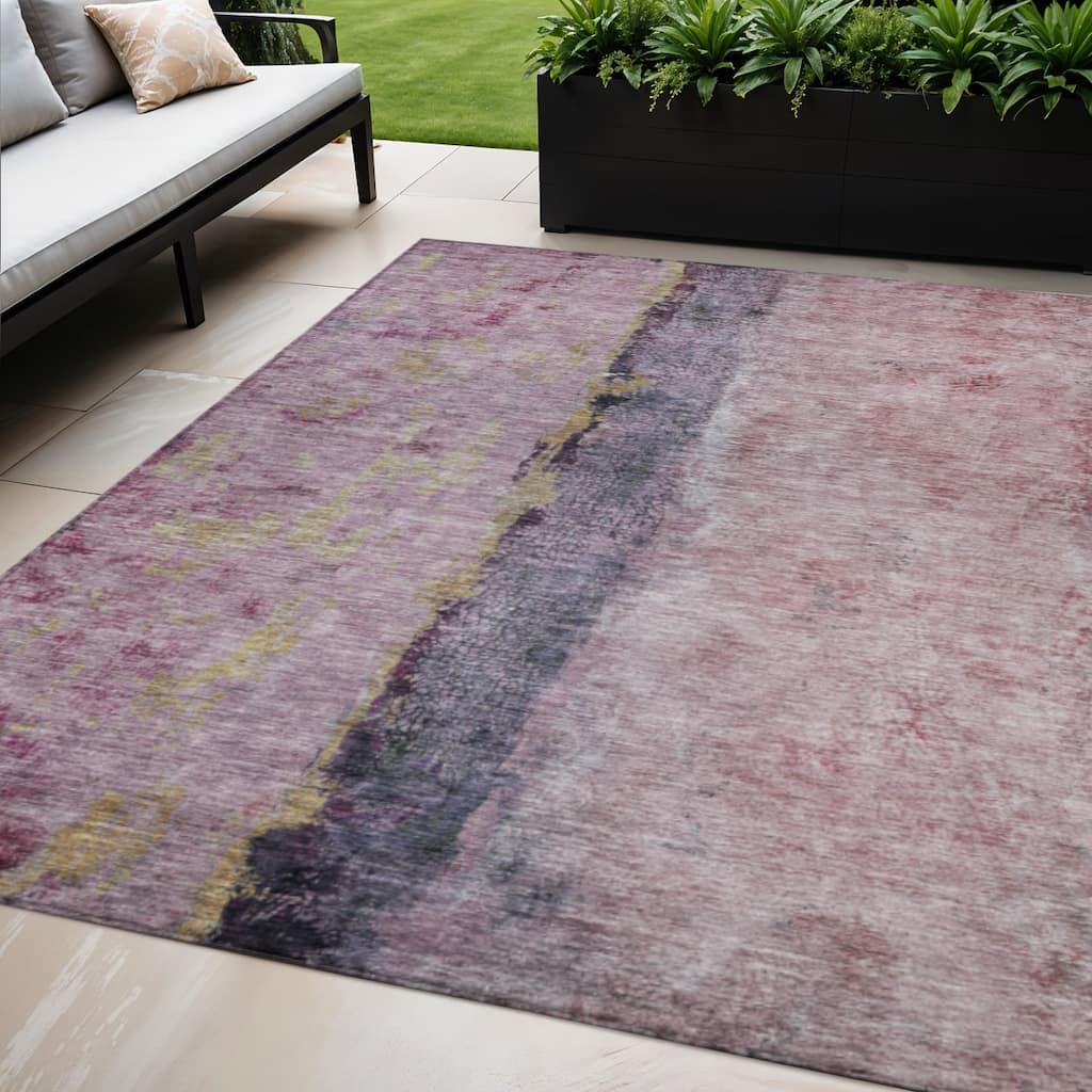Amox Contemporary Abstract Built To Resist Stains Timeless Fusion Outdoor Rug