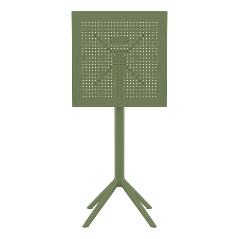 24" Olive Green Square Folding Bar Table
