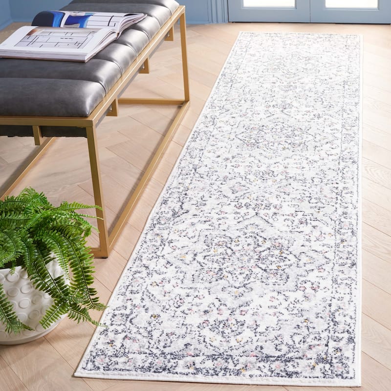 SAFAVIEH Layla Janine Modern Rug - 2'2" x 9' Runner - Ivory Grey/Charcoal