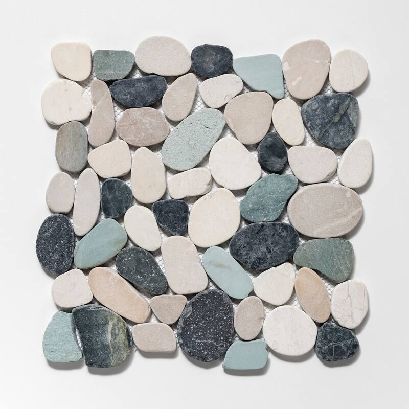 Sliced Pebble 11 in. x 11 in. Mesh-Mounted Mosaic Wall and Floor Tile
