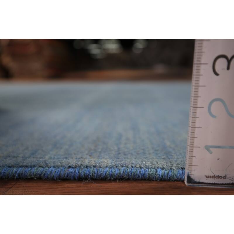 Blue Modern Gabbeh Oriental Area Rug Hand-Knotted Wool Carpet - 6'6" x 9'6"