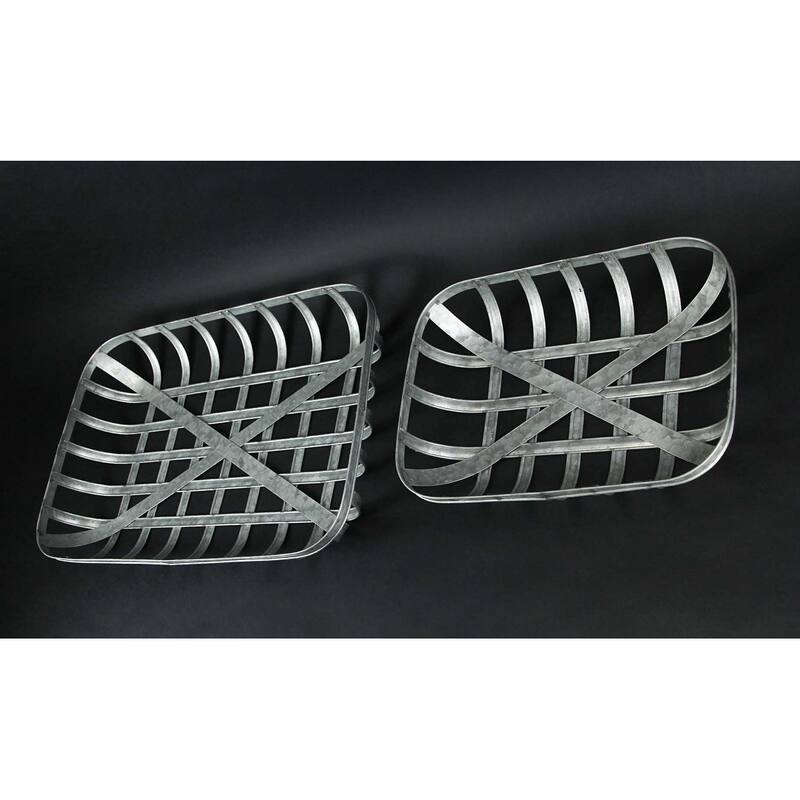 Galvanized Metal Tobacco Basket Trays/ Wall Hangings (Set Of 2) - 3 X 24 X 16 inches