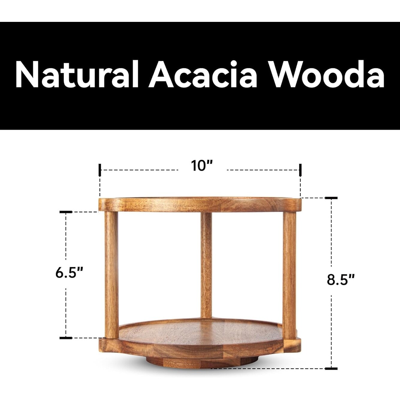 Hansabenne 2 Tier Wood Lazy Susan Organizer Wooden Rotating Spice Rack Spinner for Table Top 8 x 11 Bed Bath Beyond 40397259