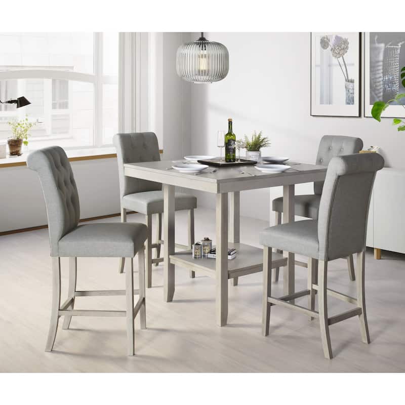 Dothan Counter Height Dining Set - Table and 4 Chairs( Grey)
