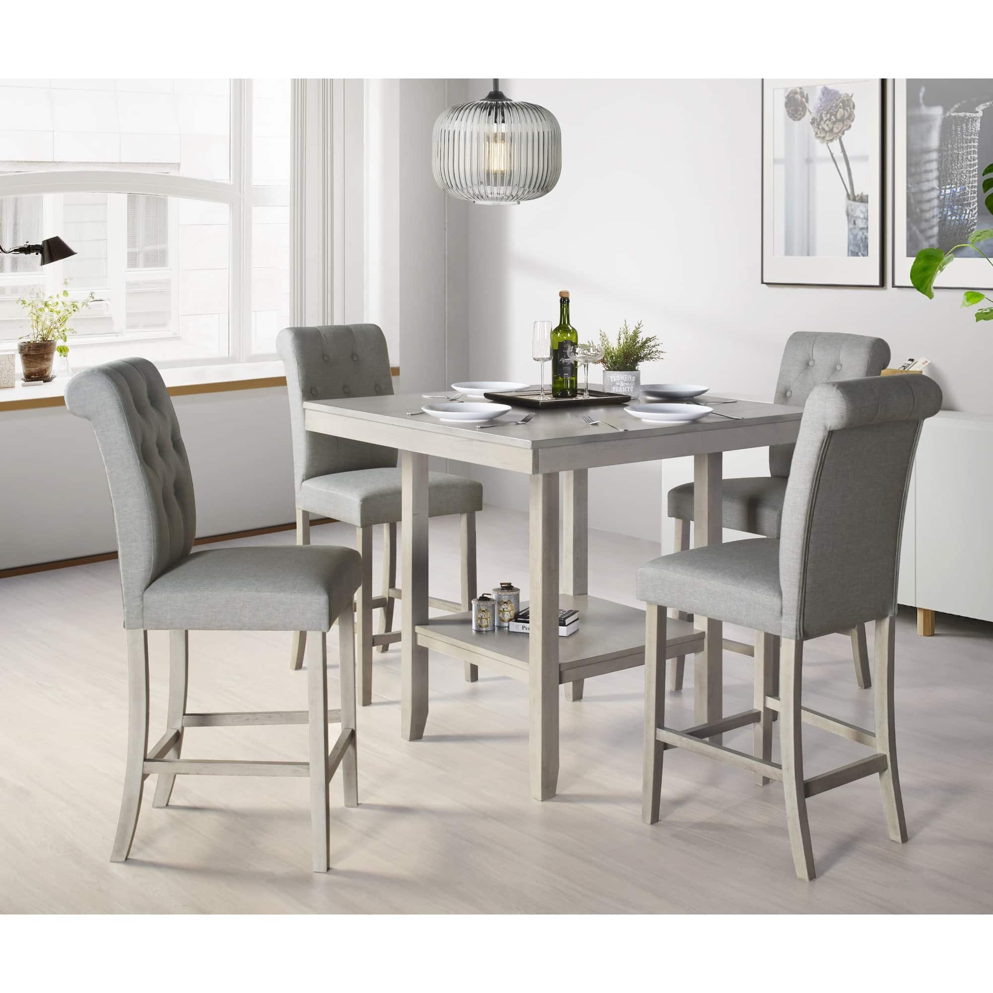 Option Table and 4 Chairs( Grey)