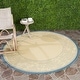 preview thumbnail 18 of 117, SAFAVIEH Courtyard Mardell Waterproof Backyard Patio Rug 6'7" x 6'7" Round - Natural/Blue