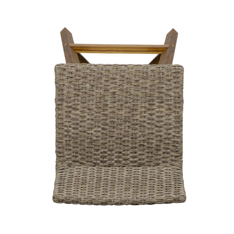La Brea Outdoor Acacia Wood and Wicker Barstools (Set of 4) by Christopher Knight Home
