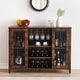 preview thumbnail 16 of 18, Wine Bar Cabinet with LED Light - 15.7"D x 47.2"W x 34.61"H