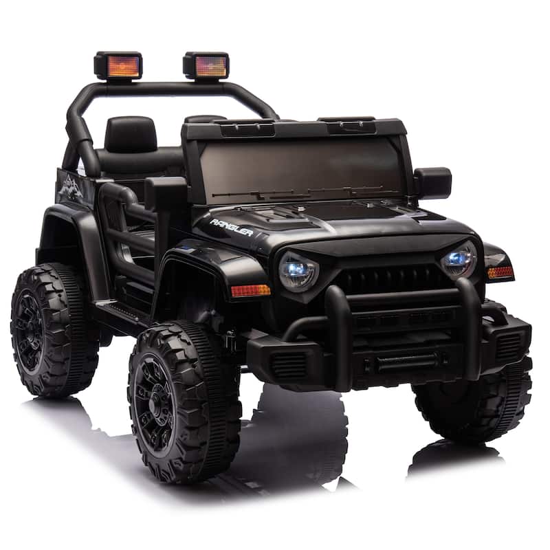 12V Kids Electric Ride-On Car for Ages 2-4, Remote Control with Bluetooth & Suspension - Black