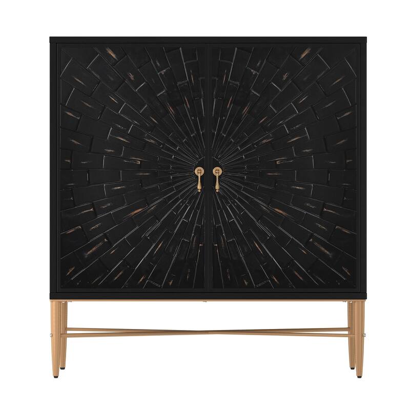 2 Door Vintage Accent Cabinet - Black