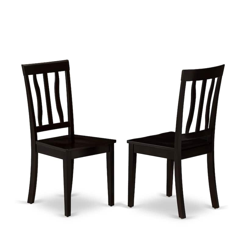 East West Furniture 7 Piece Kitchen Table Set- A Rectangle Dining Table and 6 Dining Room Chairs, Cappuccino (Seat Options)