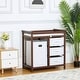 preview thumbnail 6 of 8, Baby Diaper Changing Table with 3 Drawers, Basket - N/A Brown