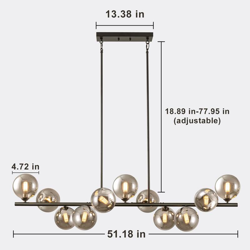 Bubble Chandelier Sputnik Chandelier Linear Chandelier Mid Century Modern Chandelier - 11-Light