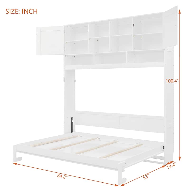 Queen Size Wall Murphy Bed with Ample Storage by Harper&Bright Designs