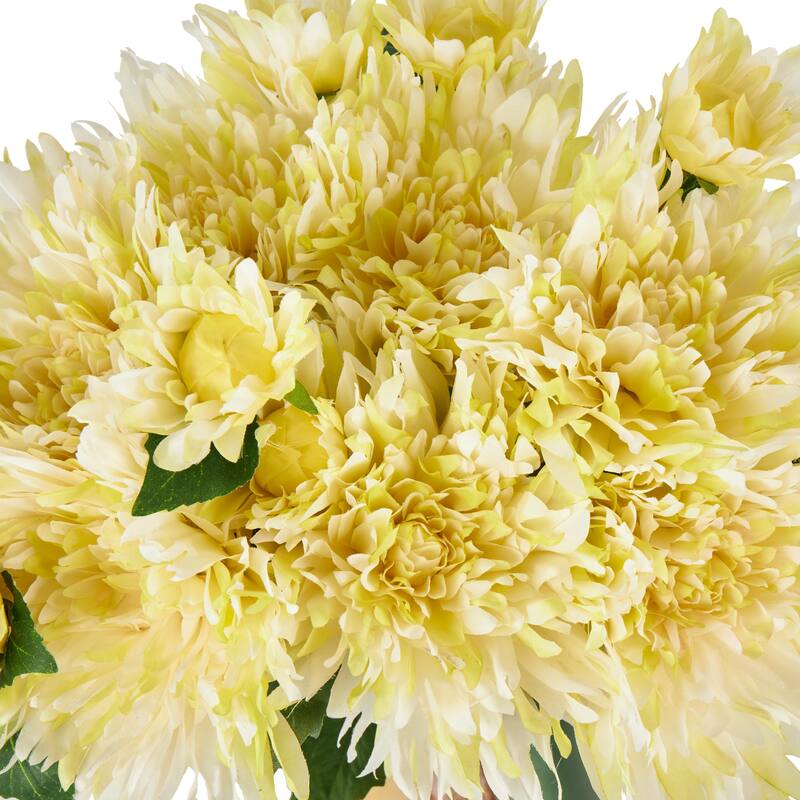 White Faux Foliage Tall Dahlia Artificial Flower Stem (Set of 8)