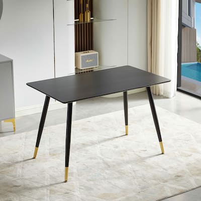 Black Modern Kitchen Dining MDF Table For Smart Home - Antique Black