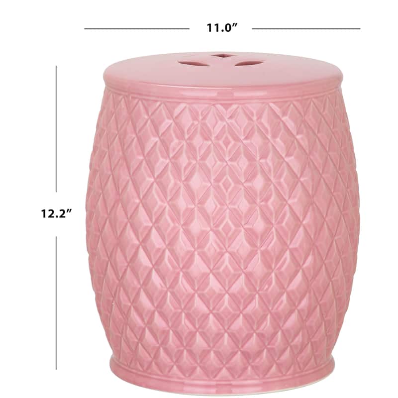 SAFAVIEH Kids Barbie Pink Harlequin Pink Petite Ceramic Decorative Garden Stool