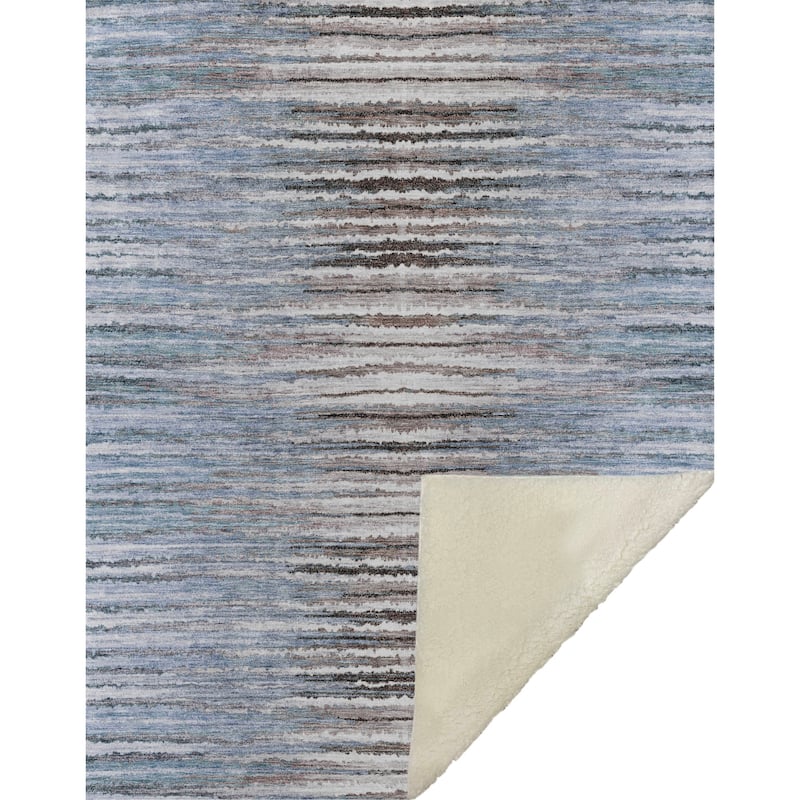 Premium Machine Washable Modern Prints Sherpa Throw Blanket
