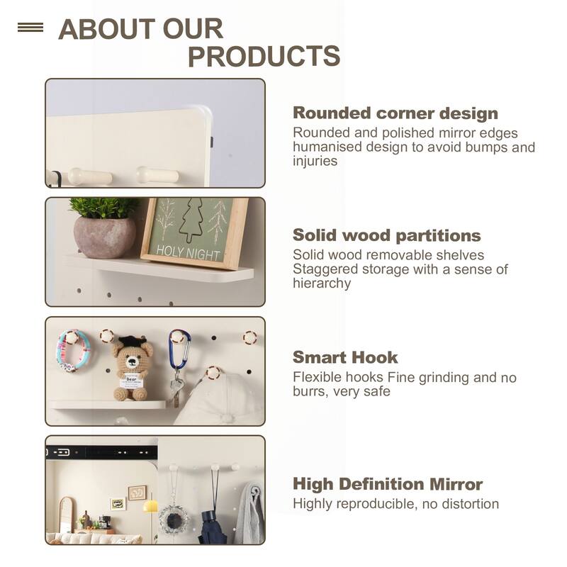 Multifunctional Wall Mounted Full-Length Mirror