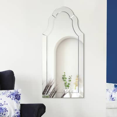Arch Elegant Beveled Wall Mirror for Living room, Vanity, Bedroom - Clear - 20 x 44